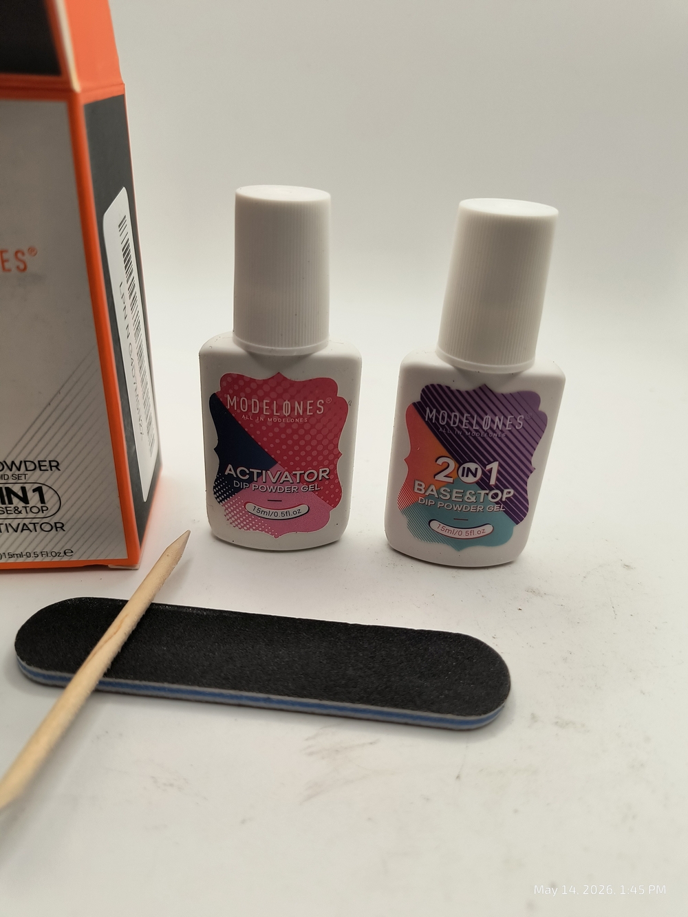 Modelones 2-in-1 Dip Powder Base & Top + Activator Set Unused - Picture 3 of 5